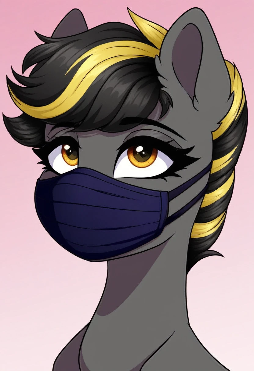 Black head mask pony Womans
