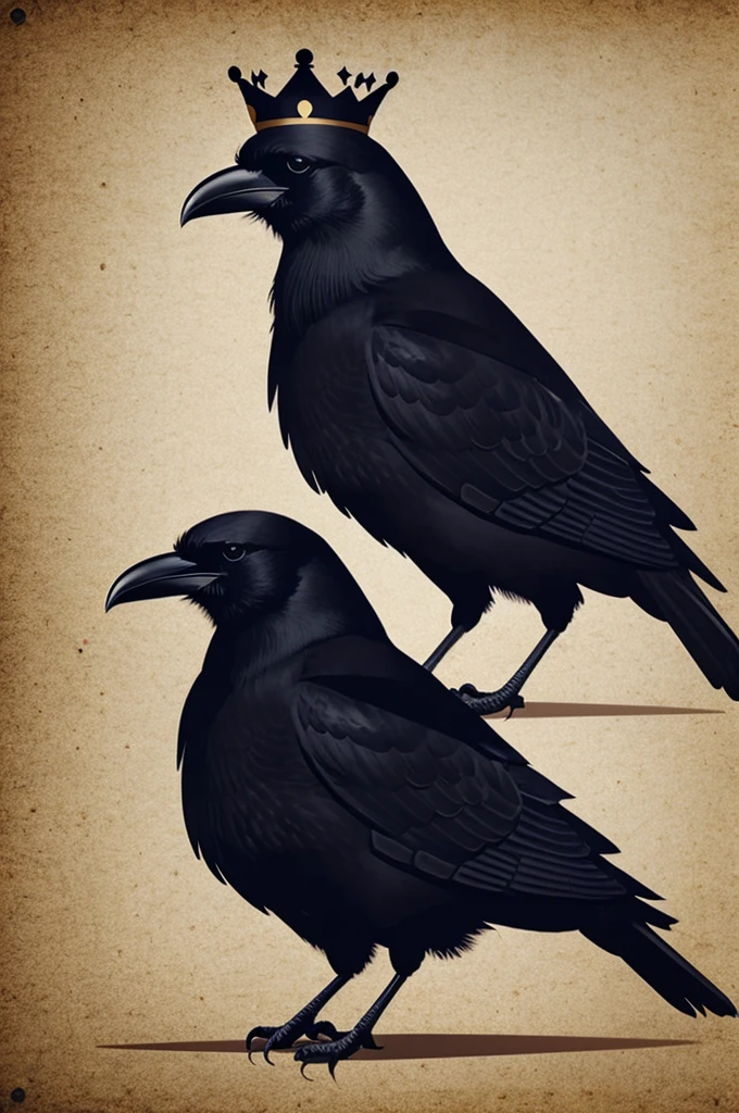 Create a logo of a crow with a crown 