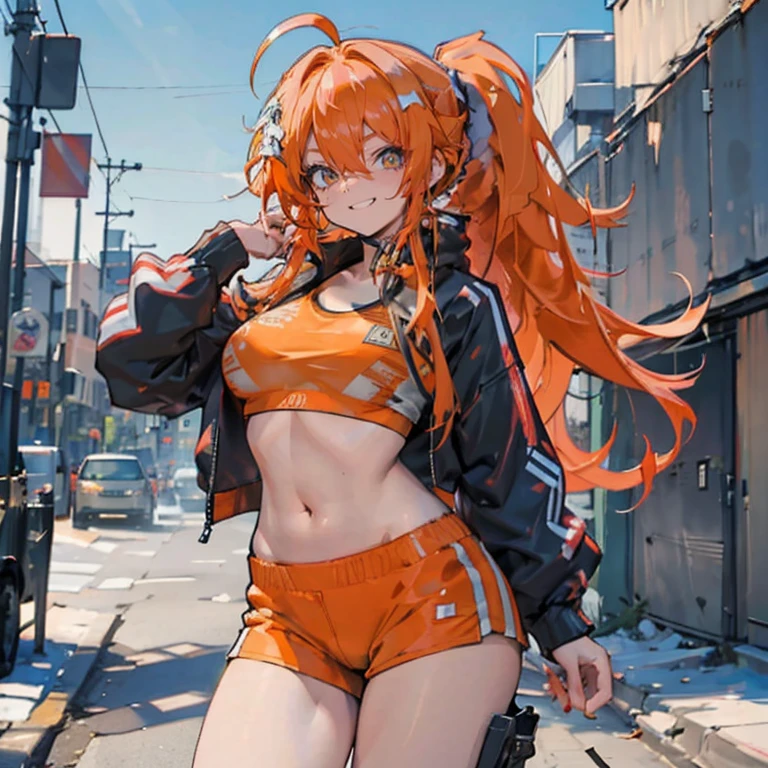 anime artwork, score_9, score_8_up, score_7_up, score_6_up, score_5_up, score_4_up,alisasr, 1girl, orange hair, red eyes, fake black cat ears, hairband, long hair, very long hair, twintails, hair ornament, hair bobbles, low twintails,, \\\\\\ \\\\\ , cat lingerie, paws gloves, cat tail, the pose, , claws, naughty face, sky background