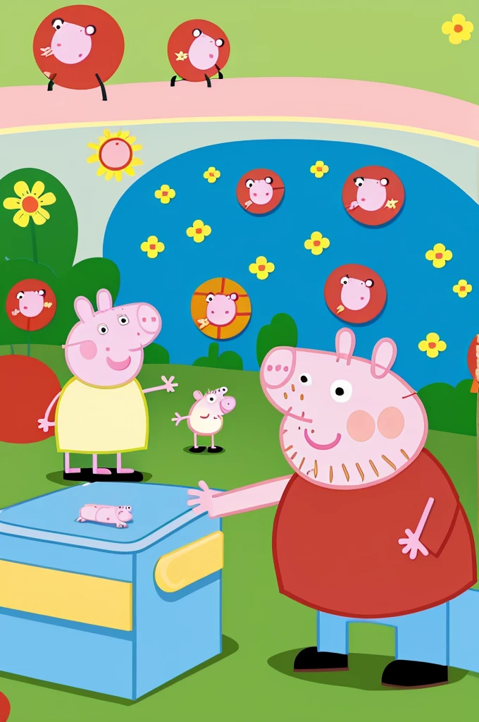 George from Peppa Pig doing mewing