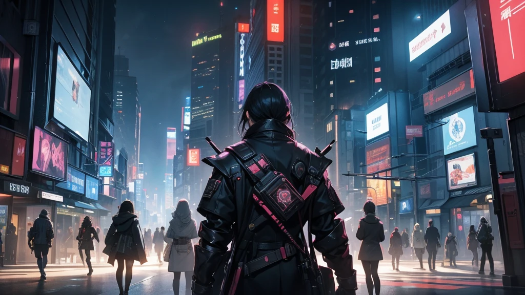 Please create a detailed map for a tabletop RPG with a futuristic and cyberpunk setting. The map should include a large city with towering skyscrapers and neon signs, bustling streets with flying vehicles, industrial areas with automated factories, and some darker, more run-down neighborhoods. Also, include a central zone that serves as a meeting point or market where characters can interact and trade. The atmosphere should be technological, with touches of dystopia and high technology present in all aspects of life.