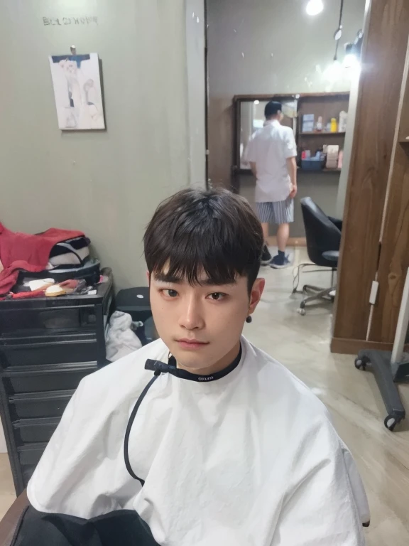 Best Quality, 8k, Masterpiece, (Portrait: 1.3), (photo realistic:1.4), (hyper realistic:1.4), Sharp Focus, looking at viewer, (smoother lighting:1.1), (increase cinematic lighting quality:0.9), realistic lighting, backlighting, light on face, ray trace, (brightening light:1.2), (Increase quality:1.4), sharp detail, (best quality real texture skin:1.4), finely detailed eyes, black_eyes, finely detailed face, 25 year old Korean man 

