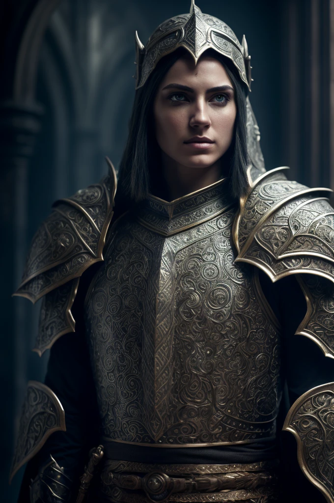 a highly detailed and realistic portrait of an imperial paladin-battle mage hybrid worshiper of akatosh, extremely detailed face and eyes, intricate armor and weaponry, powerful expression, dramatic lighting, cinematic composition, epic fantasy, rich colors, volumetric lighting, dramatic shadows, award winning digital art, concept art, unreal engine, 8k, photorealistic