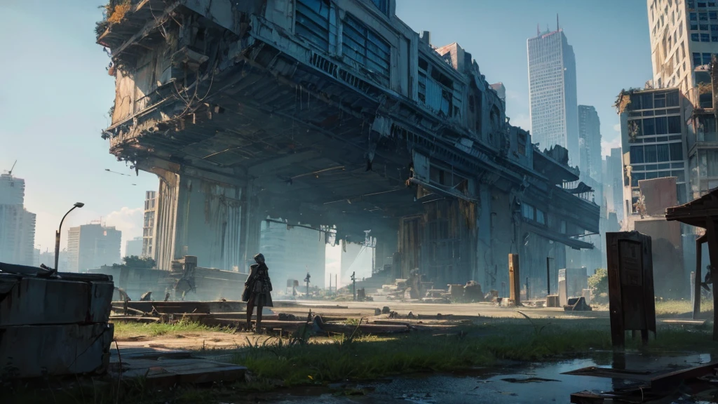 Make an RPG setting of an abandoned city. the city must be futuristic and have a dramatic air