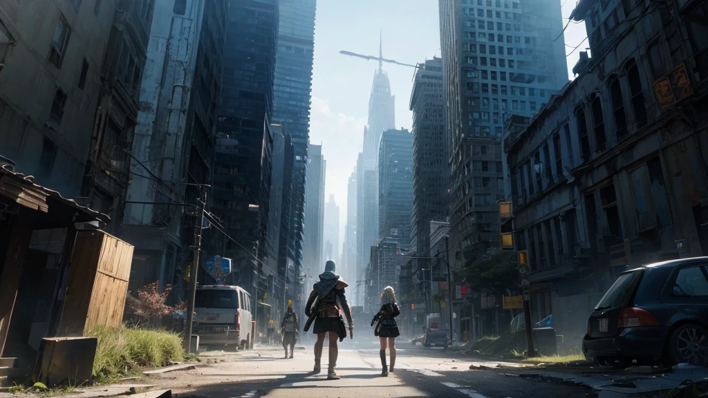 Make an RPG setting of an abandoned city. the city must be futuristic and have a dramatic air