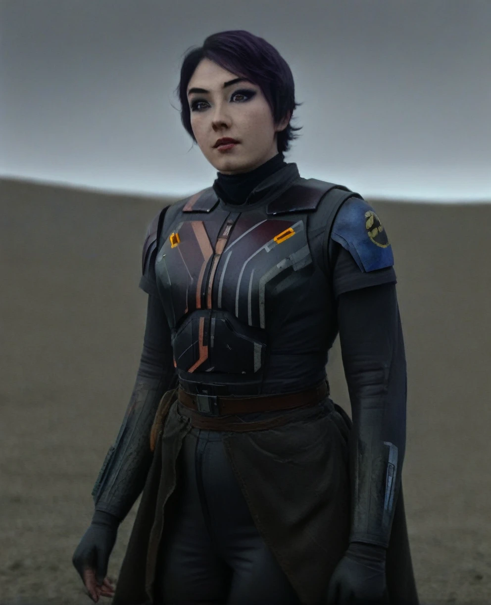 score_9,score_8_up,score_7_up,score_6_up, Trilla,green eyes,black hair, upper body, wet, armor,gloves,black bodysuit,black cape,belt,rain, science fiction,sith base, star wars, outdoors, rain, solo,fflixbag
wearing armor
sabine wren

