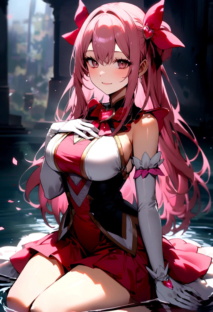 Open the chest、White and pink outfit、Gothic feel、Another world magical girl feeling、