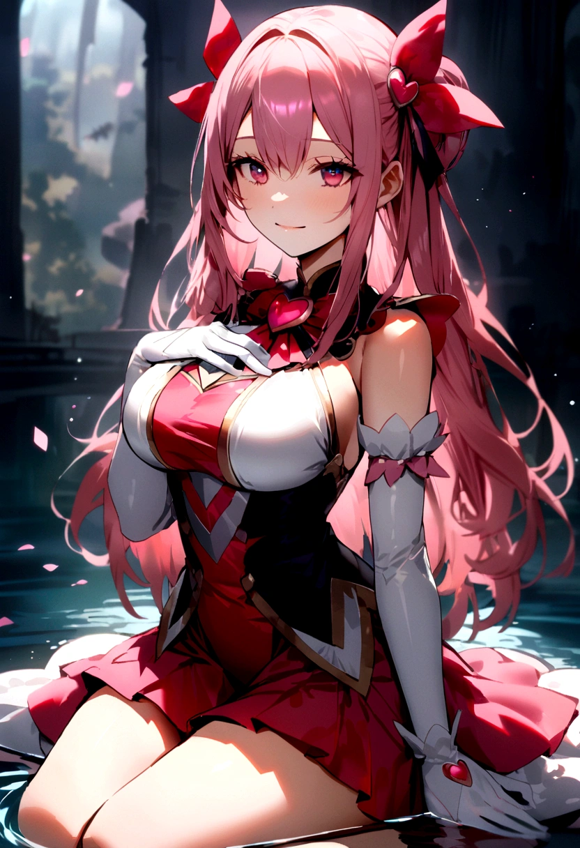 Open the chest、White and pink outfit、Gothic feel、Another world magical girl feeling、