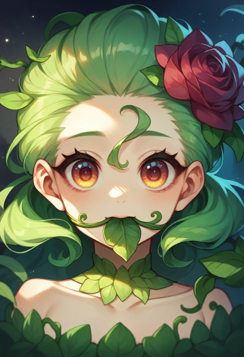 Ultra realistic extremely beautifully detailed 8k picture of 1 gorgeously cute and cool woman uma poison ivy exploring a forbidden city at night, extremely detailed eyes mouth and facial features, gorgeous breathtaking composition and epic cinematic lighting