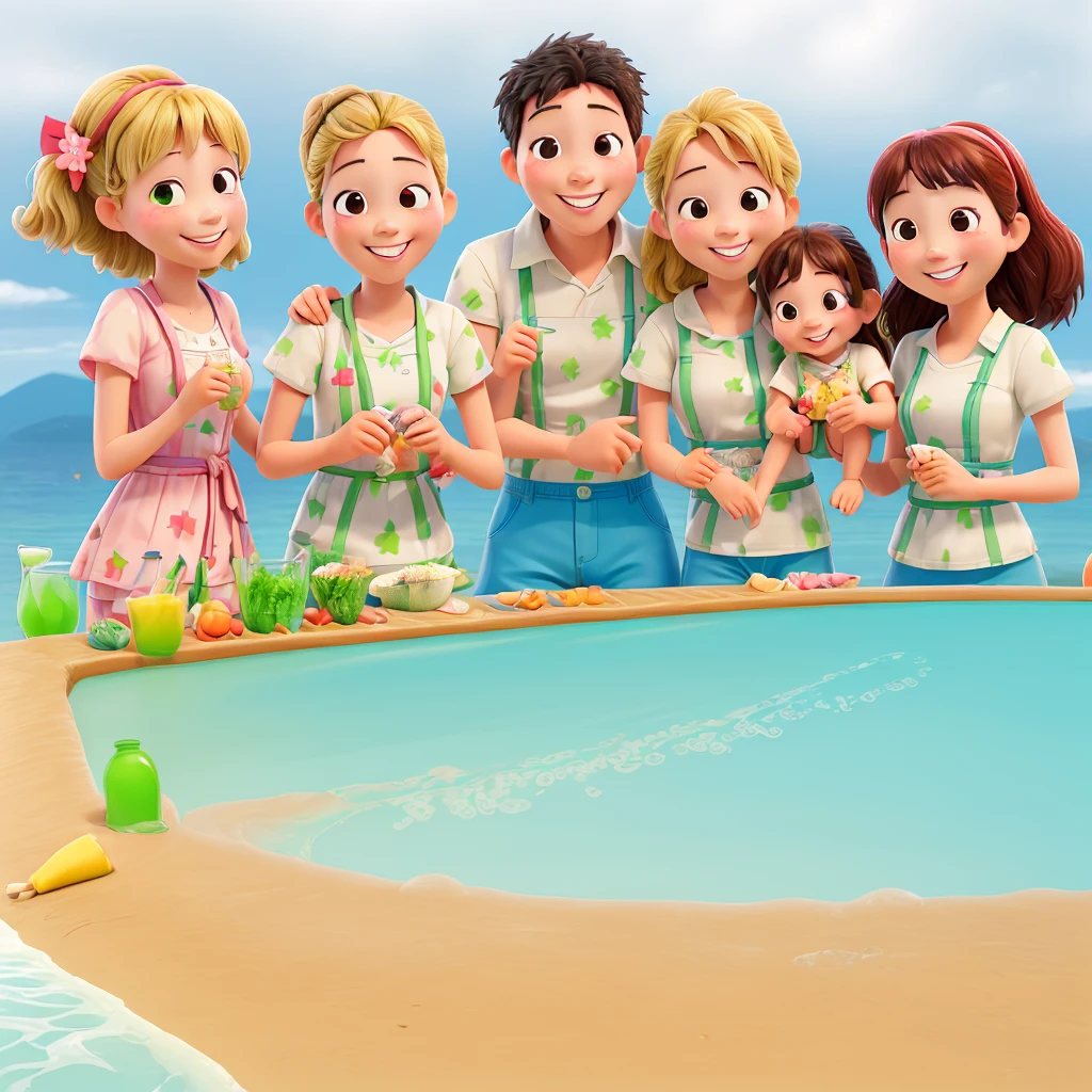 Summer vacation family trip smile Gourmet looks fun Hokkaido