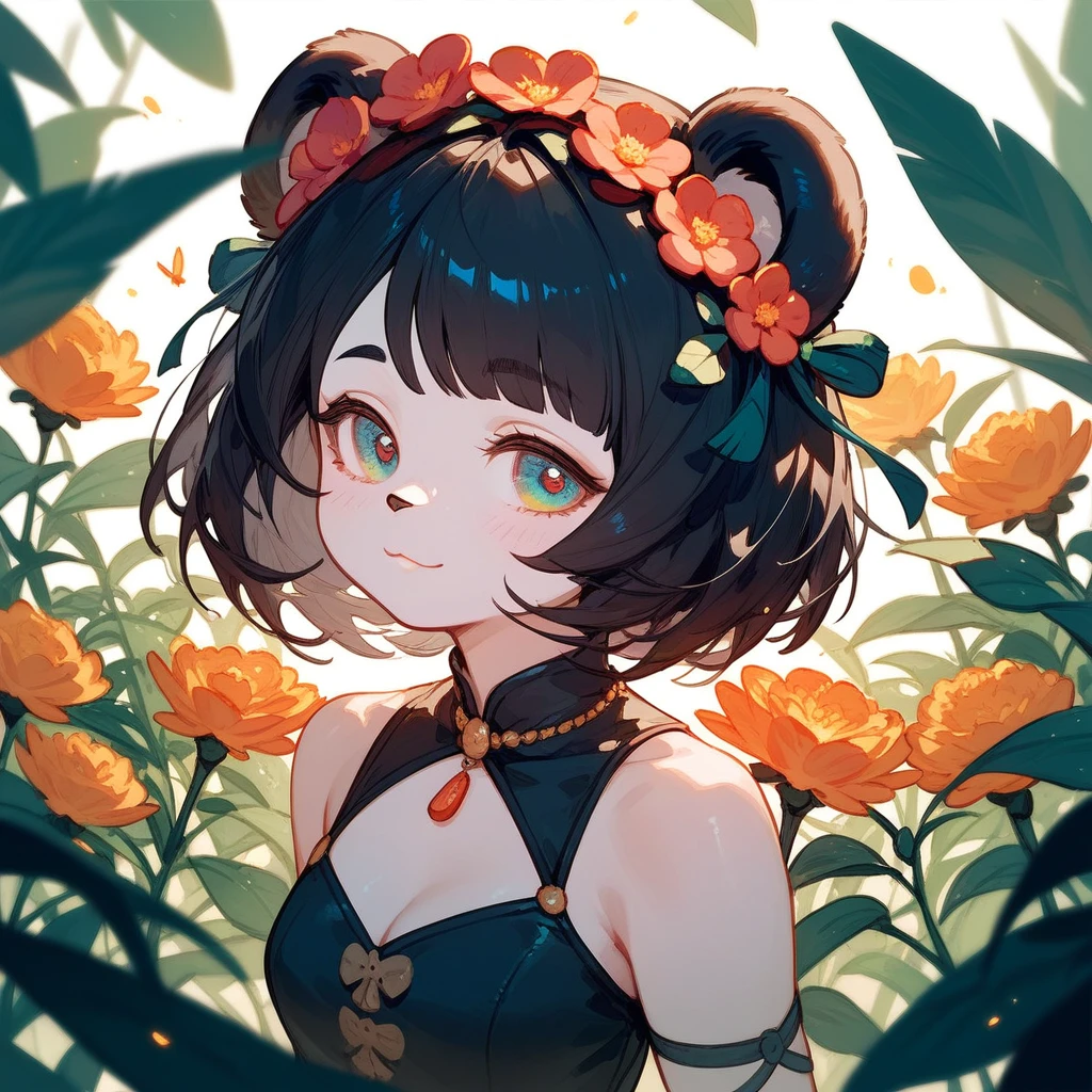 Panda Bear on a flower in bug type art style(score_9,score_8_up,score_7_up,score_6_up,score_5_up,score_4_up)