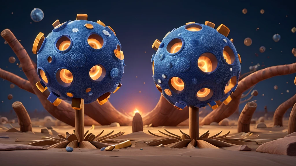 Create a detailed 4K image of a virus. The virus must be represented microscopically, showing its complex structure and details such as the viral capsule, surface proteins and genetic material. Use vibrant, contrasting colors to highlight different parts of the virus. The image must convey a sense of molecular biology and pathogenicity, capturing the complexity and intricate structure of the virus in an accurate and scientifically relevant way.