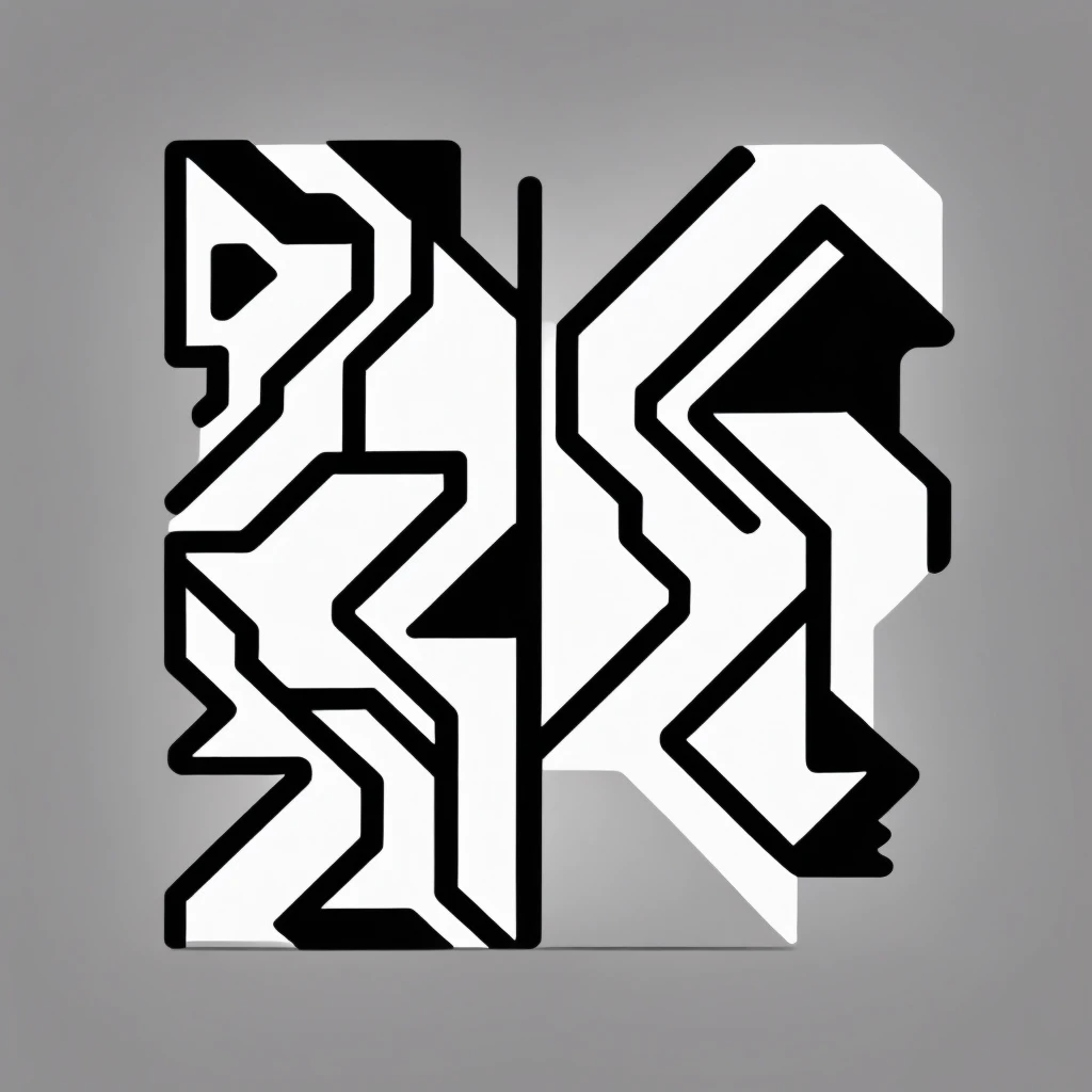 a highly detailed, minimalist abstract face logo, profile angle view, on a clean white background, vector illustration, 4k, 8k, high resolution, masterpiece, professional, digital art