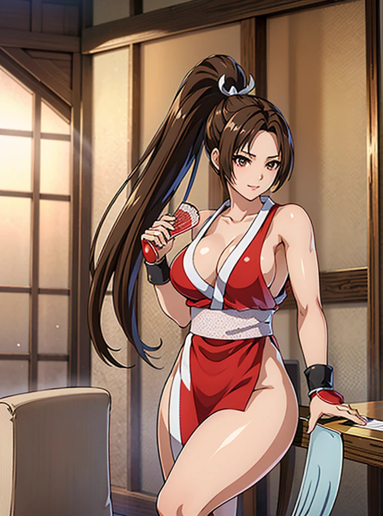 ((8K)), ((32k)), ((Highest quality)), ((masterpiece)), ((超High resolution)), ((Tmasterpiece))、((8K)), ((32k)), ((Highest quality)), ((masterpiece)), ((超High resolution)), Fine skin、女性1 person、pink sexy dresses、((Mai Shiranui:1.2)), Expose your shoulders、Brown Hair, Brown eyes, Long and high ponytail, hair band, 1 person、Captivating Smile Age 25, Japanese Mature, beautiful指, beautiful長い脚, beautiful体, beautiful鼻, beautifulキャラクターデザイン, Perfect Eyes, Perfect Face, jewelry, hair ornaments, king of fighters,((Large handheld fan:1.6))、
(Tabletop, Highest qualityの, Highest quality, beautifully、beautiful: 1.2), Very detailed, More detailed,適切な体のProfessionalポーション,Tabletop,Ultra-high quality output images,High resolution,Intricate details,Very delicate and beautiful hair,Realistic photos,dream-like,Professionalの照明,Realistic Shadows,Focus Only,
(Big Breasts:1.2,) , フローティングスカートFine skinの質感, High quality fabric, High quality metallic texture、((Beautiful and dense face))、RAW Photos、Professional, Ultra-fine painting, ((alone)), beautiful胸、Highest quality, Very detailed, Very detailed詳細, Finer details, so beautiful,(Five Fingers, Four fingers and thumb),Concept Art, Anime fantasy artwork, Detailed fantasy art,8KHigh resolution, Detailed Art, 8 Slim legs, Defined, Defined fingers