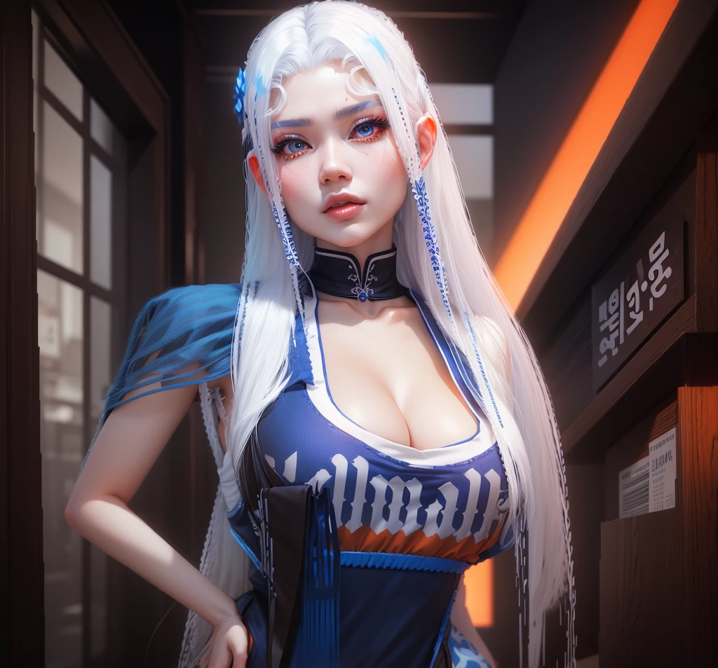 Ultra-detailed complex 3D rendering of the face, (masterpiece, top quality, octane rendering,), glamour shots full body image, very beautiful young elves, cleavage, (highly detailed skin: 1.2), (exposure: 1.1), ((blue micro bikini: 1.95)))). , 8k, (((very soft breasts)), (((conspicuous large pink areola)), beautiful Caucasian woman with white skin with full soft breasts with big buttocks, one, long braided hair, big breasts, dynamic angles, (((huge breasts: 2.4)), ultra-realistic photos, ((((((silver hair)))), futuristic urban background, facial muscles, (((((detailed and glamorous silver crown)))), In the style of Marvel Comics, ArtStation Trends, Clear Focus, Intricate Details, Very Detailed, Detailed Green Eyes, Sharp Focus, Digital Rendering, Professional, Abs, Lip Gloss, Glossy Skin, Sexy Pose, Golden Tattoo All Over Body, Silver Pattern All Over Body, Silver Lame Skin, Gold Glitter Skin, Mansuji, Buttocks, Jeweled All Over the Body, with silver scales, silver hair,