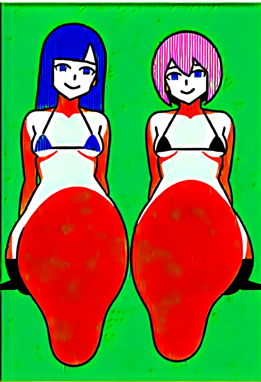 score_9, score_8_up, score_7_up, source_anime, BREAK (2 women), japanese, female, sitting on the floor and showing her feet, (pov from below:1.3), micro POV, stepping on viewer, foot focus, (pedi couture black sandals), both detailed feet, five toes, black hair, pink hair, microbikini BREAK best quality, official art, anime keyvisual, anime screencap