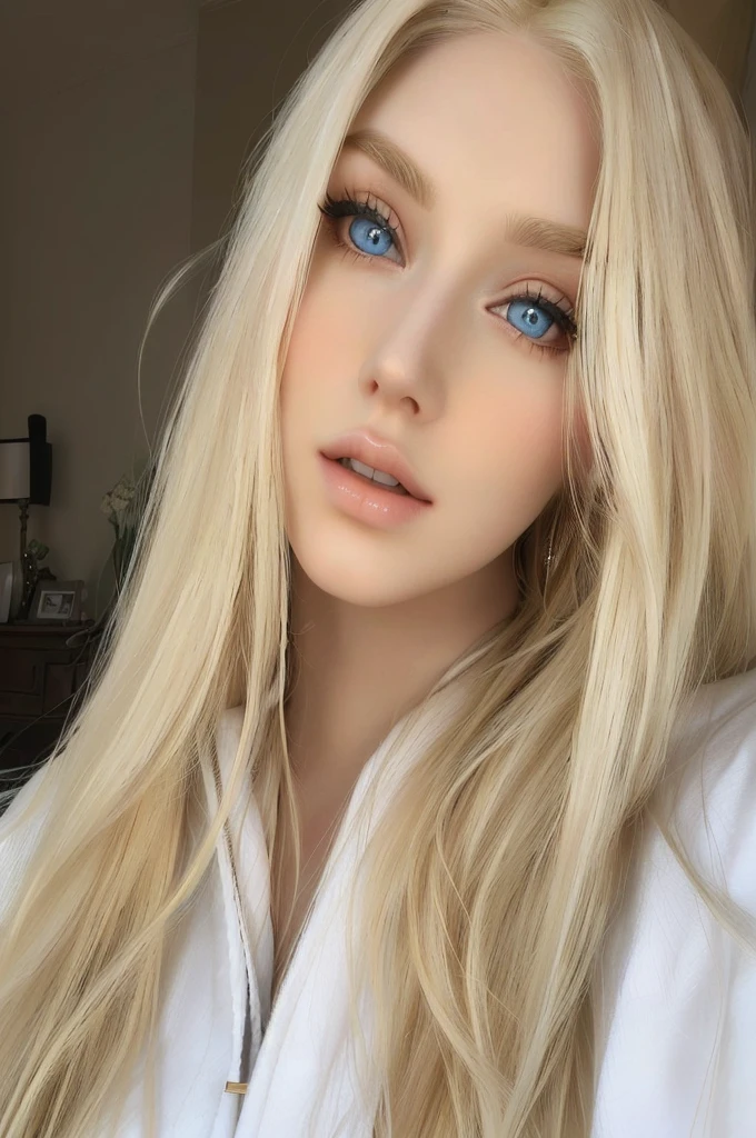 blonde woman with long hair and blue eyes posing for a picture, ava max, long blonde hair and large eyes, beautiful blonde girl, perfect white haired girl, angelawhite, yelena belova, blonde hair and large eyes, a gorgeous blonde, long blonde hair and big eyes, blonde and attractive features, blonde girl, anna nikonova aka newmilky