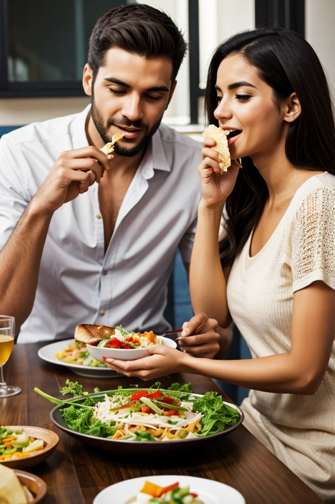 Eating with a woman 