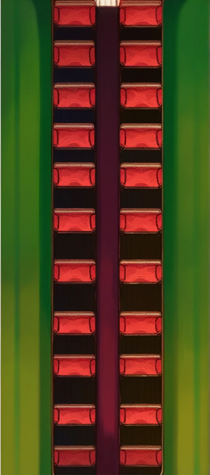 a detailed 2D top-down rpg battle map, train carriage interior, interior of a metro train carriage, train carriage seen from above, train carriage interior view, chairs arranged in an L shape, no people