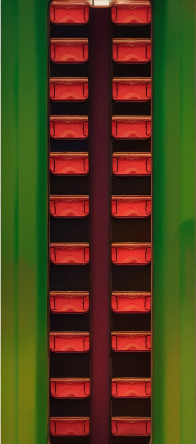 a detailed 2D top-down rpg battle map, train carriage interior, interior of a metro train carriage, train carriage seen from above, train carriage interior view, chairs arranged in an L shape, no people