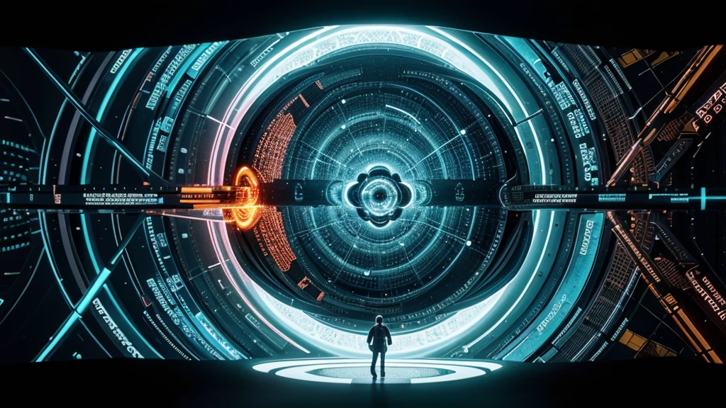Create a 4K image that represents the interaction between viruses and technology. Utilize a stylistic approach that combines microscopic virus elements, such as its molecular structure and viral proteins, with modern technological elements, as electronic circuits, lines of code or digital interfaces. Integrate vibrant, contrasting colors to highlight both the biological and technological nature of the image. The composition must convey a fusion between biology and technological innovation, exploring the intersection between these two worlds in a visually intriguing and creative way.