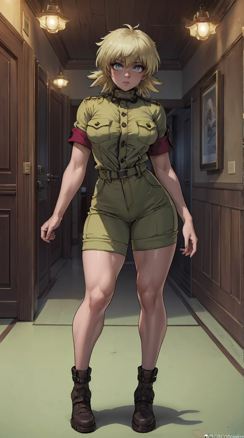 Tatsumaki, [white-skinned woman:1.2, long curly hair:1.2, nude, snub-nosed, bright brown eyes], portrait, VSCO filter: C8), milf, old woman, green hair, (( desnuda, flushed, smile coqueta, green eyes)) ,  (( flushed, smile, oiled skin)),  Green hair, (( wide hips, thick thighs, big butt,)), skinny body, (( small breast, coat)),  long legs, open legs, abs, muscle, (( muscle girl)), Iparuputsua, standing, (( de pie )), on the street at night, city lights in the distance, people around, Tokio, image from behind.
