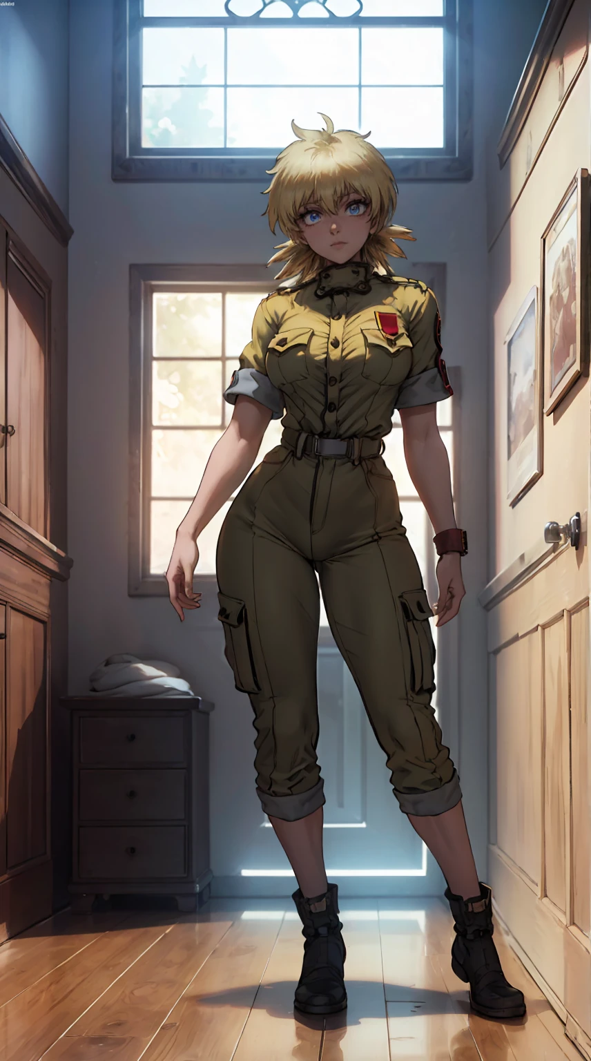 ((((((full body , full shot))))) ((dynamic pose)) (masterpiece, highest quality, best quality, official art, beautiful and aesthetic: 1.2), (1girl), extremely detailed, (fractal art: 1.3), highest detailed, lower boddy focus, lower body, HDR, ), vivid visual effects, (dynamic stripes, luminous traces: 1.2), kuki, kuki shinobu, hip focus, sexy, wide hips, thicc figure, abs, muscular, Face out of shot, Detailed face, Detailed eyes, perfect face, perfect eyes, seras, wearing overall jumpsuit, skirt, exposed thighs
