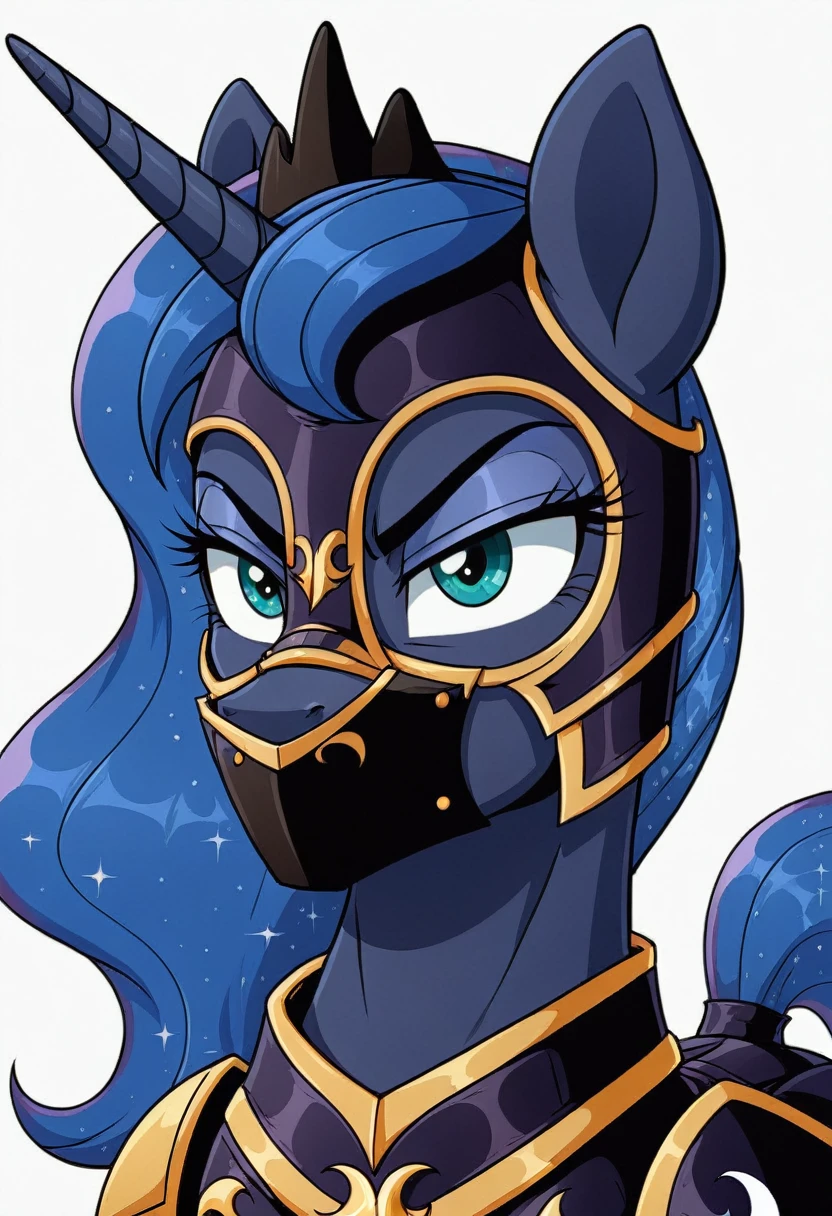Pony Prince Luna Black .black head mask angry in the armor
