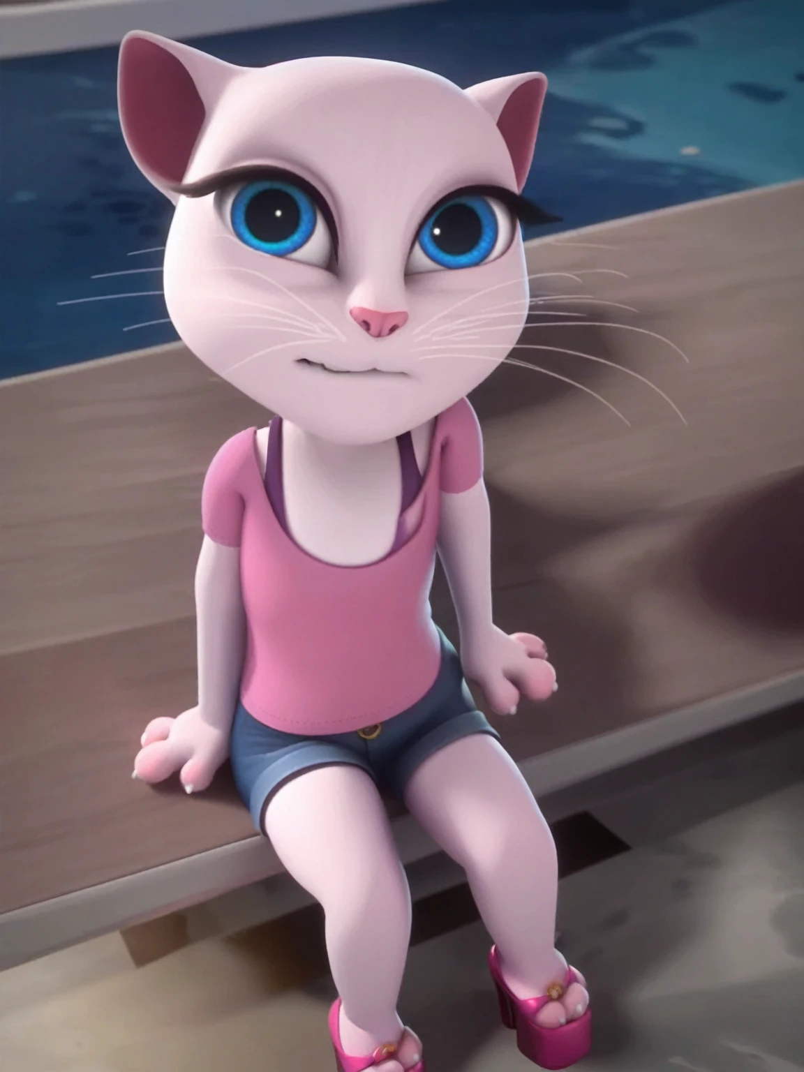 solo focus, a_la, 1girl, cat, white fur, long whiskers on both sides of the face, big bright blue eyes, big black eyelashes, small pink nose, triangular ears with pink channels, small breasts, looking at the viewer, sitting on penis, front view, fuck with legs together, platform high heels, score_9, score_8_up, score_7_up solo focus, a_la, 1girl, cat, white fur, long whiskers on both sides of face, big bright blue eyes, big black eyelashes, small pink nose, triangular ears with pink channels, small breasts, looking at viewer, sitting penis, front view, legs fucked together, platform high heels, score_9, score_8_up, score_7_up
