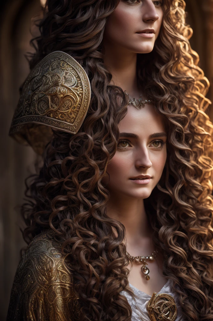 a Breton bard-priest hybrid worshiper of Dibella, intricate detailed portrait, ornate ceremonial robes, flowing hair, serene expression, glowing divine aura, warm lighting, photorealistic, masterpiece, cinematic composition, hyperrealistic, 8k, extremely detailed, sharply focused, vivid colors, dramatic lighting, fantasy art