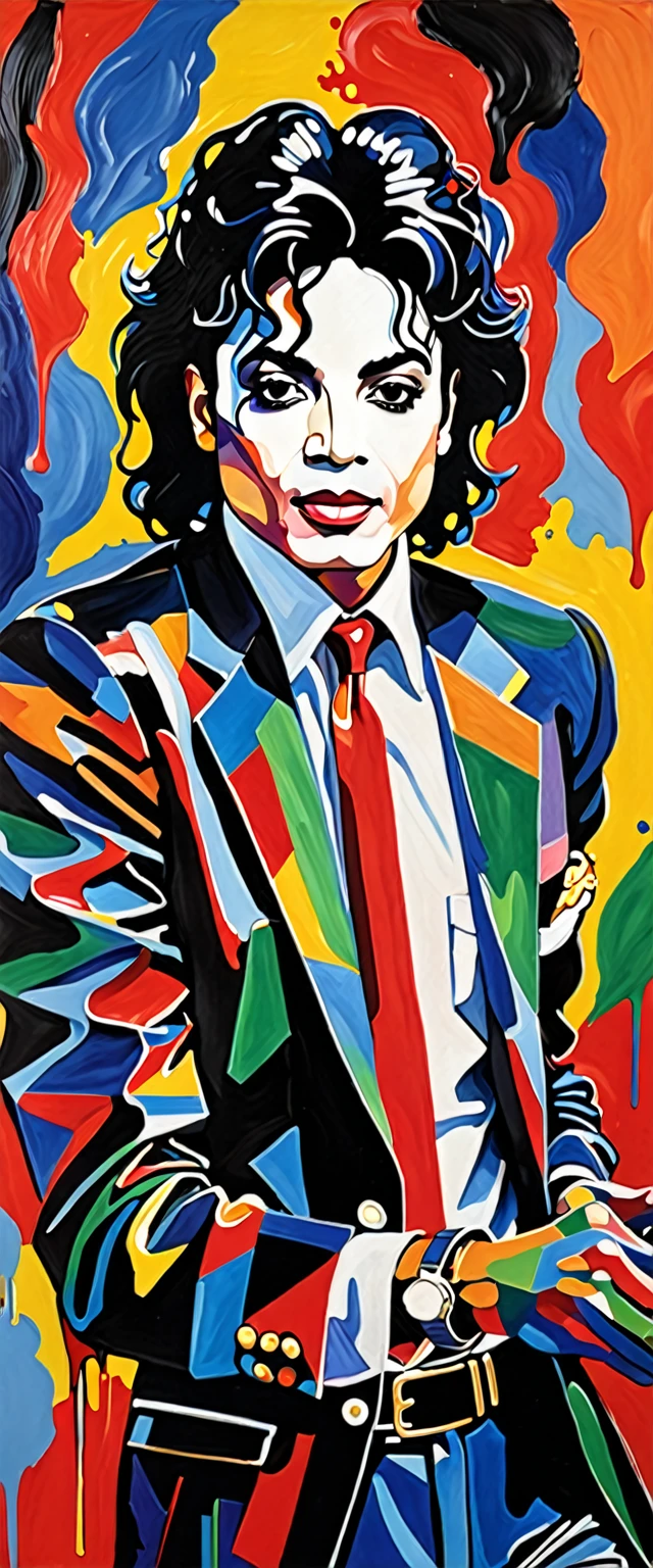 painting of Michael Jackson with a random color for face and hands, a pop art painting inspired by Francis Picabia, tumblr, neo-fauvism, peter driben, (by tom purvis), weird expressionist pose, baselitz, by tom purvis, fauvism style, fauvist, gouache on canvas, abstract figurative art, gouache on paper