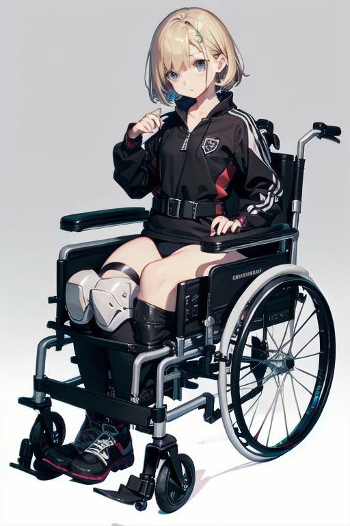Highest quality、Complete limbs、Full Finger、Slender beauty、In a wheelchair、Belted boots、Black knee pads、Straight Hair、short hair、Blonde Short、School Swimsuit、Small eyes、clinic