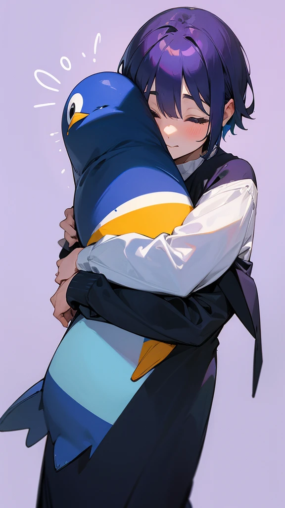 18:16:13  hugging stuffed penguin stuffed penguin blue short hair purple hugging stuffed penguin

