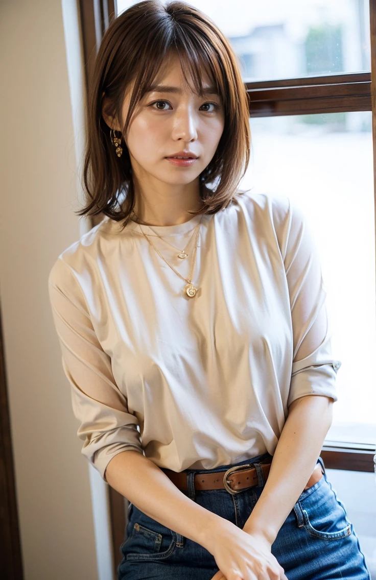 The sky turns red、（Big Breasts:1.4）.Troubled face、Wet white t-shirt and jeans、、Light brown hair、Elegant hairstyle、Blue Eyed Woman、A woman with a cute upward gaze、When the sky gets dark、The sky turns red as the sun sets、Tight clothing that shows your body lines、、Elegant summer knitwear、Elegant summer sweater、Leather Belt、Short skirt、Dress elegantly着こなす、Luxury Bagedium Shorthair:1.4））、The sun shines on her、Light brown hair、Light brown hair、The sky was dyed red、There are clouds、private's cute、彼女のAmple breastsは服の上からでも明らかです.、輝く太陽はとてもbeautiful、Dusk is approaching、Lens flare、You can see the sunset、（（Sunlight reflecting off the ocean、Ocean View、The sun shines on the ocean、&#39;beautiful.、Small earrings、private&#39;evening、Birds are also flying、、Brown Hair Color、Tying up hair、The woman is on the right:1.4））、Luxury Leather Belts、Shiny clothes、Light beige hair color、Background Blur、Braid only the front hair、Light brown hair、｛｛Cowgirl Shot｝｝、（（Close-up shot from the waist up、Ample breasts:1.4））、にっこりsmile、Silk clothing、服からでも分かるAmple breasts、Braid only the front hair、Cowboy Shot、Gorgeous white collared silk shirt and brown skirt、Dress elegantly、Luxury Bags、素敵なsmile、（（Ample breasts））、Full body photo、ring、Short skirt、Tuck your hair behind one ear、Silver Necklace、smile、 Elegant ponytail、Caustics、Highly detailed photos、Very beautiful and ideal short hair、Super no makeup、(8K、RAW Photos、Highest quality、masterpiece:1.2)、(Realistic、Realistic)、1 Girl、((Medium Short Hair、Looking into the camera:1.4))、Hair blowing in the wind
