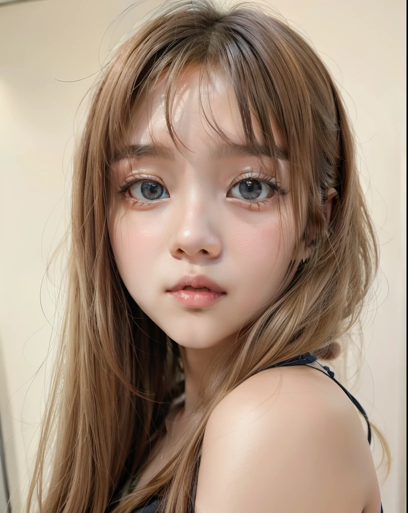 Best Quality,Ultra-high resolution,((Female **************************))((younger sister))((10th Generation)),1 person,whole body,Silver Hair, Red hair Straight long hair Cool look,Looking into the camera,Beautiful skin Blue bra only,Small breasts,bed,ＭSplitting characters