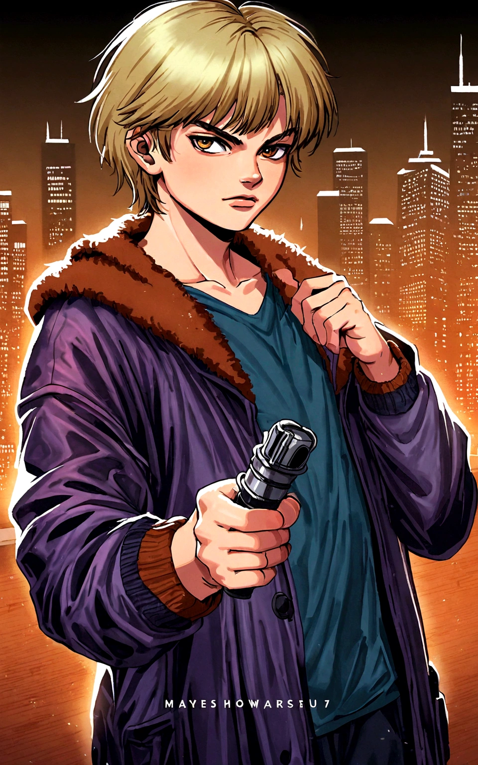90's style teenager Wizard, Hogwarts student (17 years old) digital art, chilling, awesome lightning, in his room, playing magic the gathering