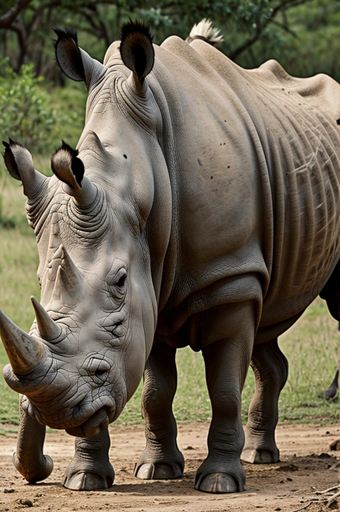 representation of an endangered white rhinoceros