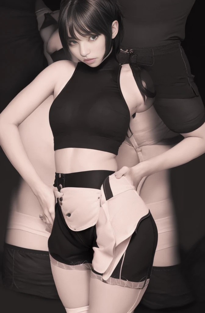 puffy croch,(low leg skimpy croch:1.5),((ultra high detail crotch seam:2.0)) (low waist micro shorts:1.8) ((publick hair:2.0))
