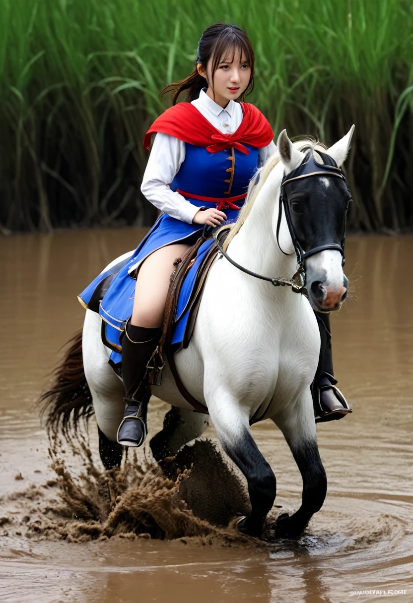(((masterpiece))),(((Highest quality))),((Tabletop:1.4, Highest quality)), (Realな写真:1.4),
((1 cute girl knight)),rodeo,
(超High resolution:1.2),, wonderful, Very detailed CG Unity 8k wallpaper, Very detailed, High resolution,fat horse ridden by japanese girl,Chubby,Plump,Double,Red, white and blue outfit,Soaking in the swamp,Mud Splash,
Soft Light, Beautiful detailed girl, Droopy eyes,Very detailedな目と顔, Beautiful and exquisite nose, Beautiful and exquisite, horse ridden by a girl can't stand up because its drowned in the sticky muddy pitfall:10.0 ,Displeased face:4.0,Real,Stir,Anatomically correct,action horse riding scene while struggle fighting