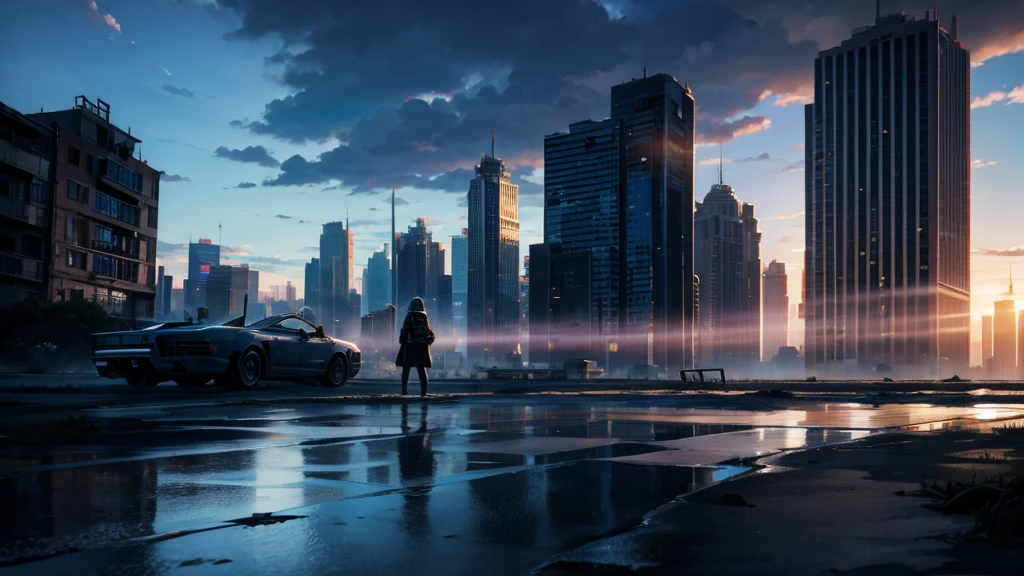 Make an RPG setting of an abandoned city. the city must be futuristic and have a dramatic air