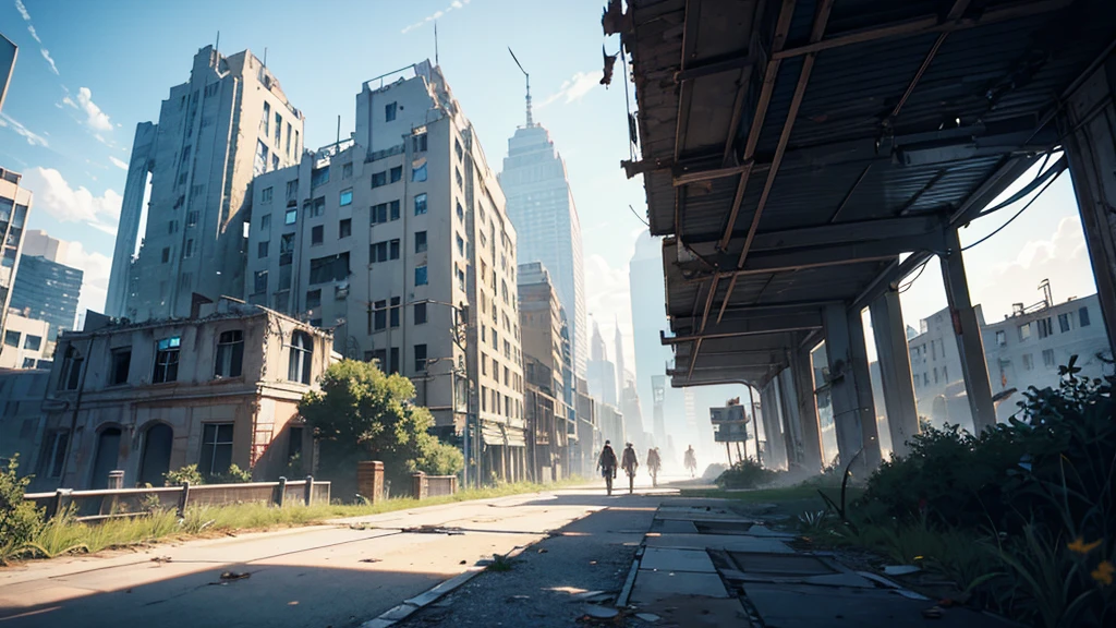 Make an RPG setting of an abandoned city. the city must be futuristic and have a dramatic air