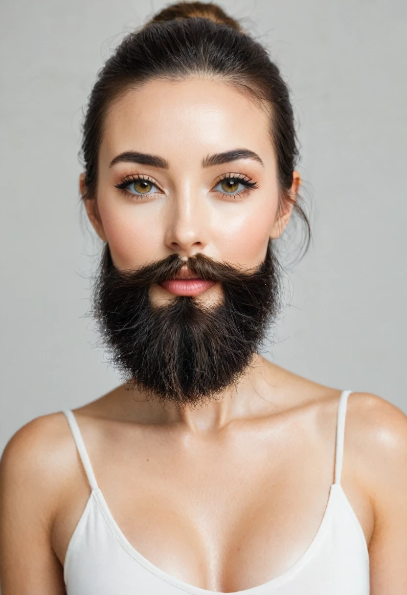 woman with a growing beard