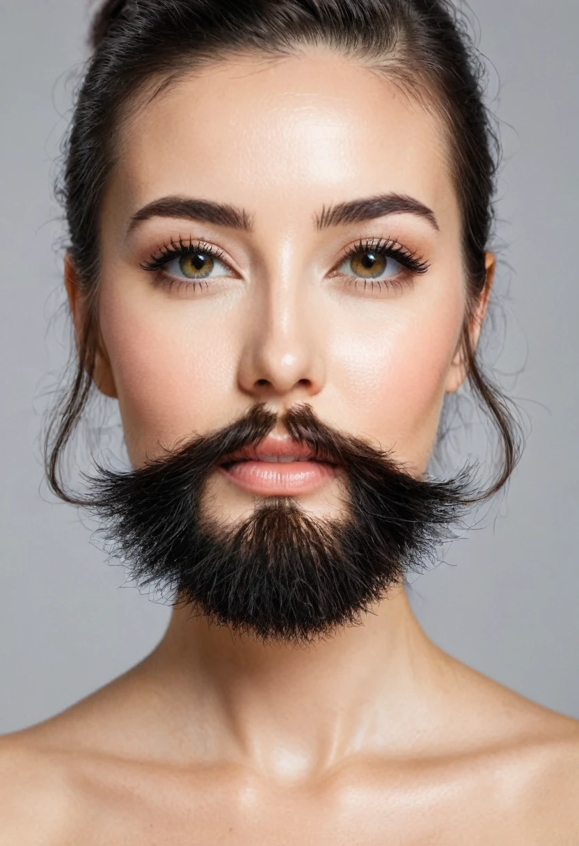 woman with a growing beard
