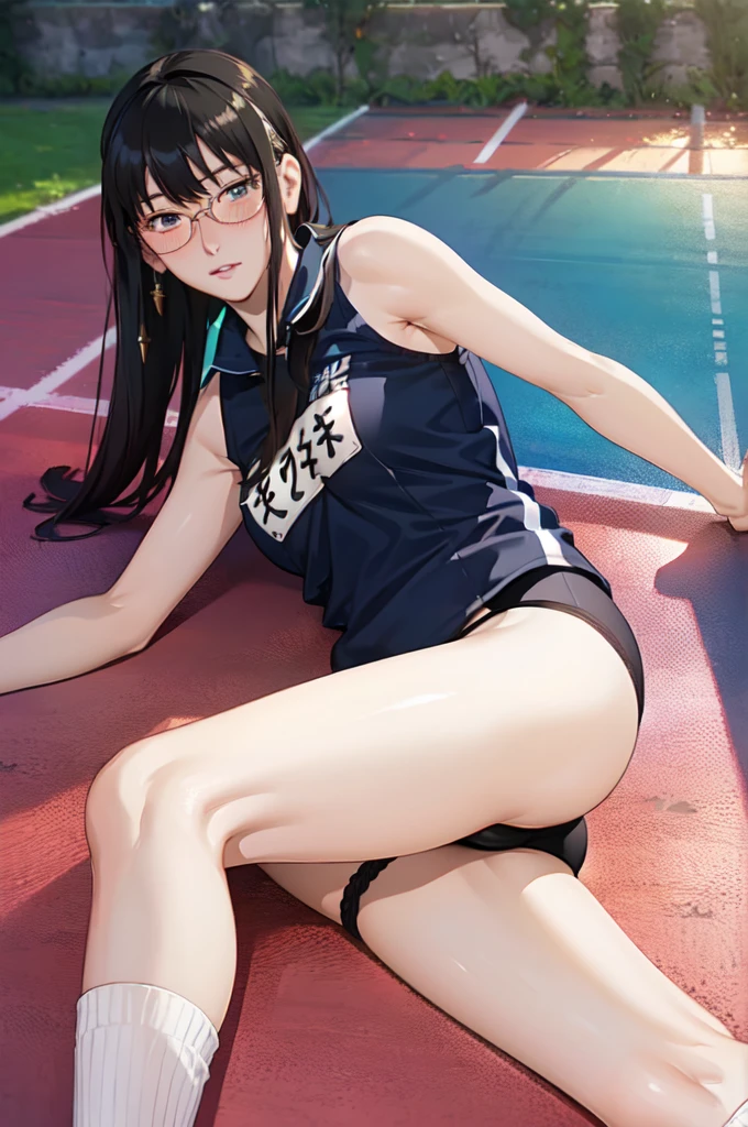 (Track and field uniform,Knee socks,panties:1.3),Glasses,
(Pubic hair is visible),Nipples,
((from the front,Front Face)),
One girl,masterpiece,最high quality,(8K, 最high quality, masterpiece:1.2), (Super detailed:1.2),超high quality, high quality, Beautiful sparkle,Reflection,
((Sensual,glamorous,Long legs,expensive)),((Smooth texture:0.75, Realistic texture:0.65, Realistic:1.1, Anime CG Style)),
((Detailed face, blush:1.2)),
(Lying down:1.3),(From above:1.3),Sleep on your back,(Spread your legs,Show your hand:1.3),
Beautiful eyes in every detail,View your viewers,compensate,
On the bed,Romanesque architecture,