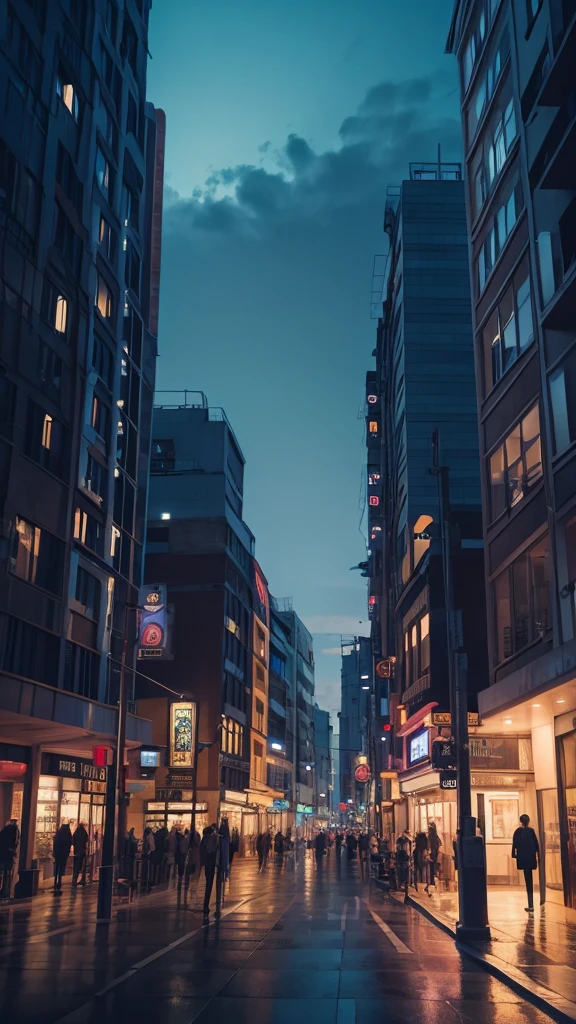 Twilight Sky　Buildings　Emotional　An illustration
