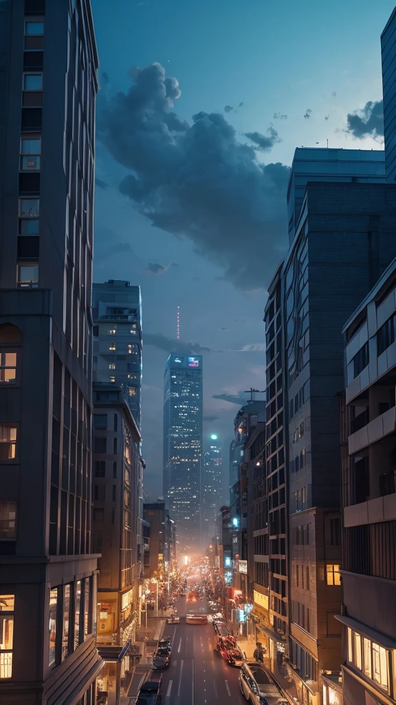 Twilight Sky　Buildings　Emotional　An illustration
