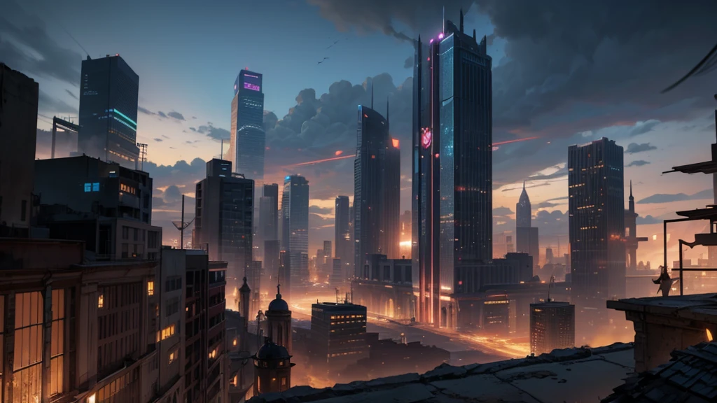 Make an RPG setting of an abandoned city. the city must be futuristic and have a dramatic air