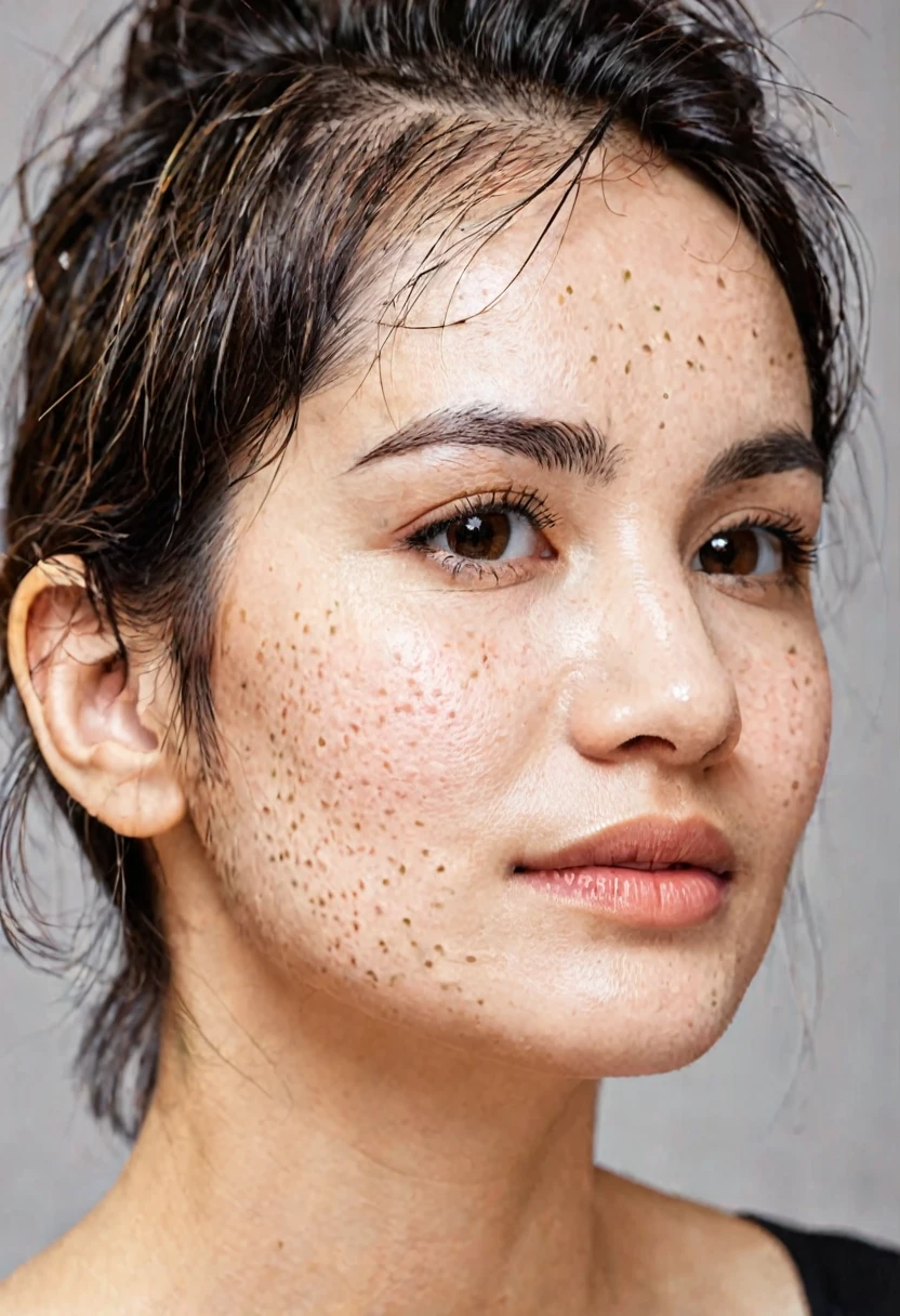 woman with small hairs growing on her face