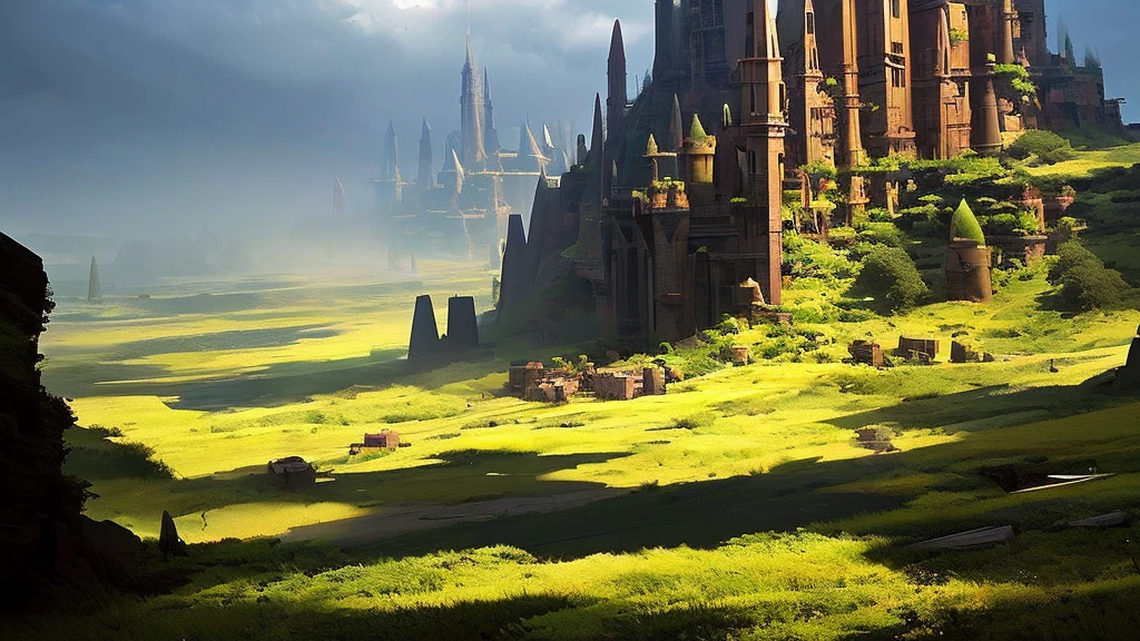 Make an RPG setting of an abandoned city. the city must be futuristic and have a dramatic air