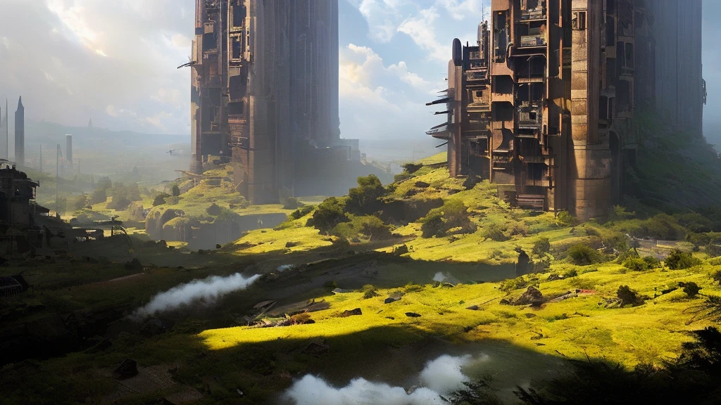 Make an RPG setting of an abandoned city. the city must be futuristic and have a dramatic air